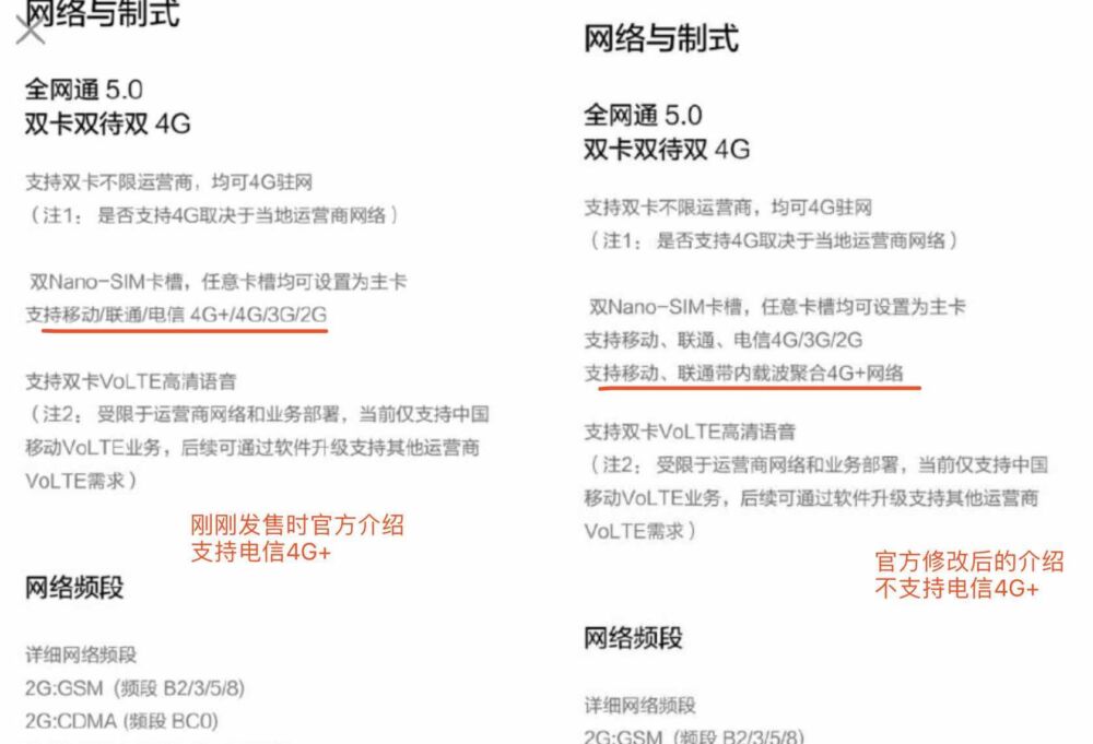 虚假宣传？红米Note 5不支持电信4G+：小米开启补偿模式