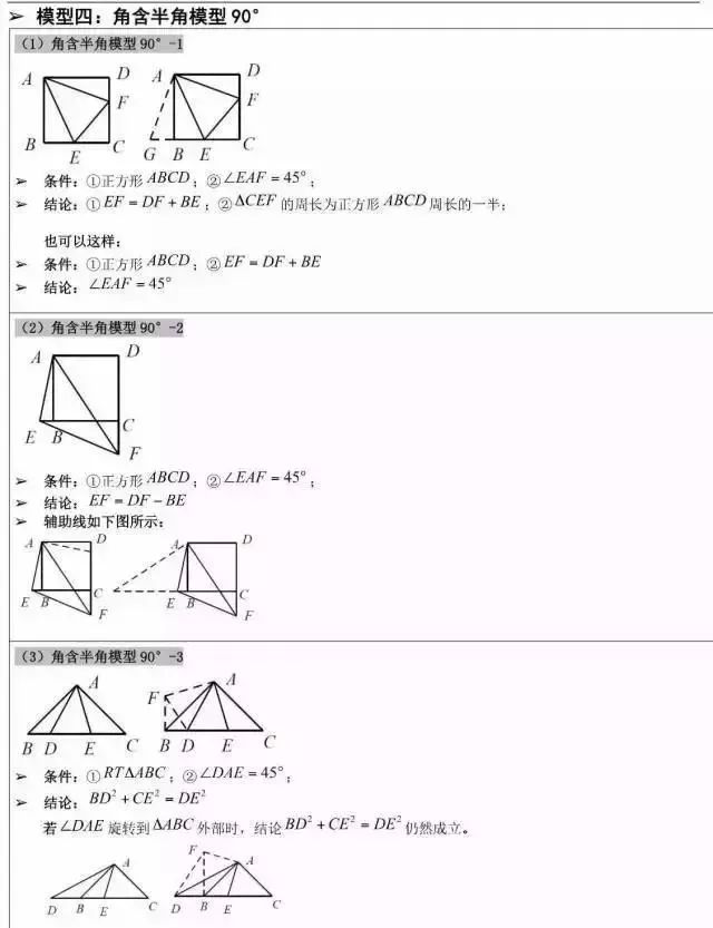 初中数学：拆穿几何题“套路”，掌握这9个模板很重要