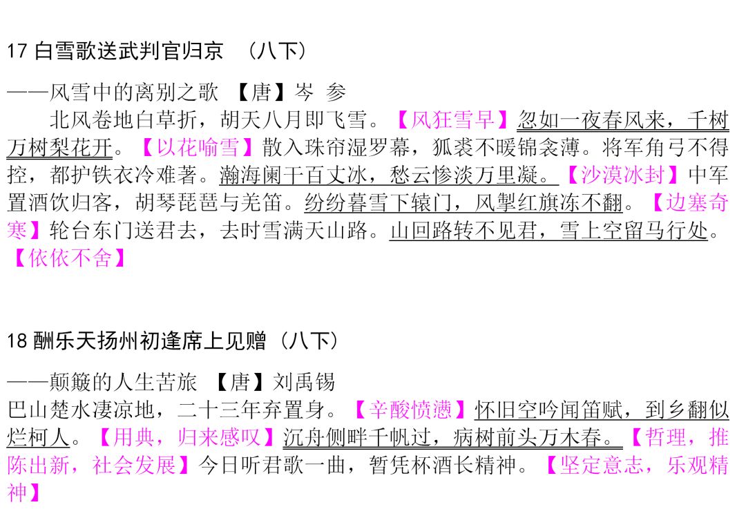 初中生必背古诗文整理汇总