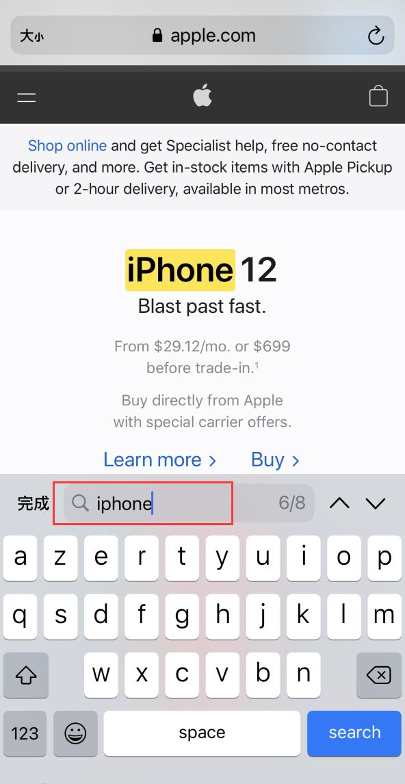 iOS 14 小技巧： 如何在 Safari 浏览器页面中查找关键字？