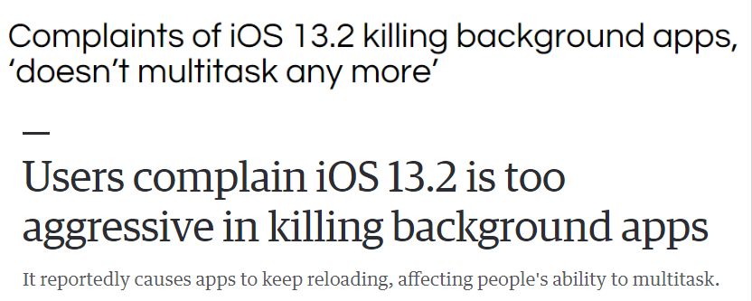 iOS13.2狂杀后台，这个锅该谁背？