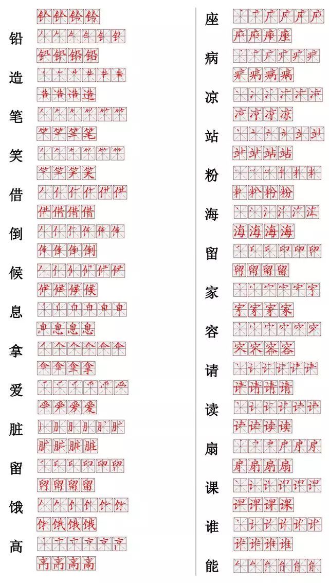 小学常用560个汉字笔画笔顺表，收藏好暑假让孩子练习