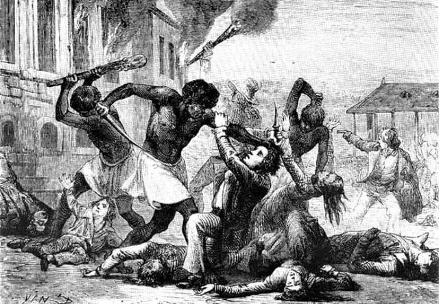 黑人奴隶当皇帝后，对白人实行种族灭绝，把白人头做墨瓶皮做羊纸