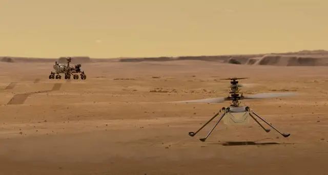 清晰可见，毅力号传回画面，拍到火星直升机旋翼转起来的样子
