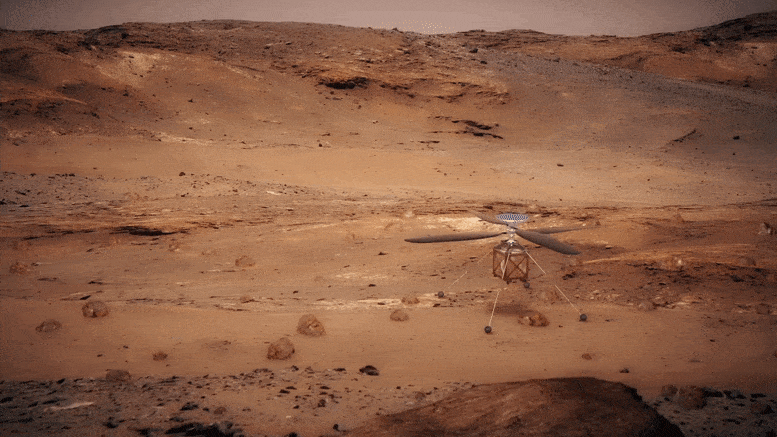 清晰可见，毅力号传回画面，拍到火星直升机旋翼转起来的样子