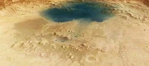 火星表面神秘蓝湖，NASA科学家已经破解、蓝色