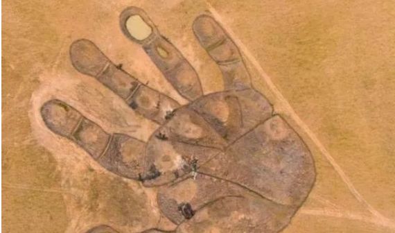 草原发现“巨大掌印”，覆盖面积4万平方米，手指纹路异常清晰