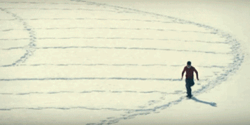 玩雪的最高境界：英国大叔雪地暴走3万米，踩出惊艳雪地画！