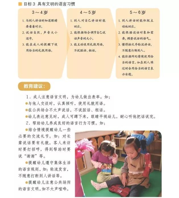 官方版《3-6岁儿童学习与发展指南》（语言领域）