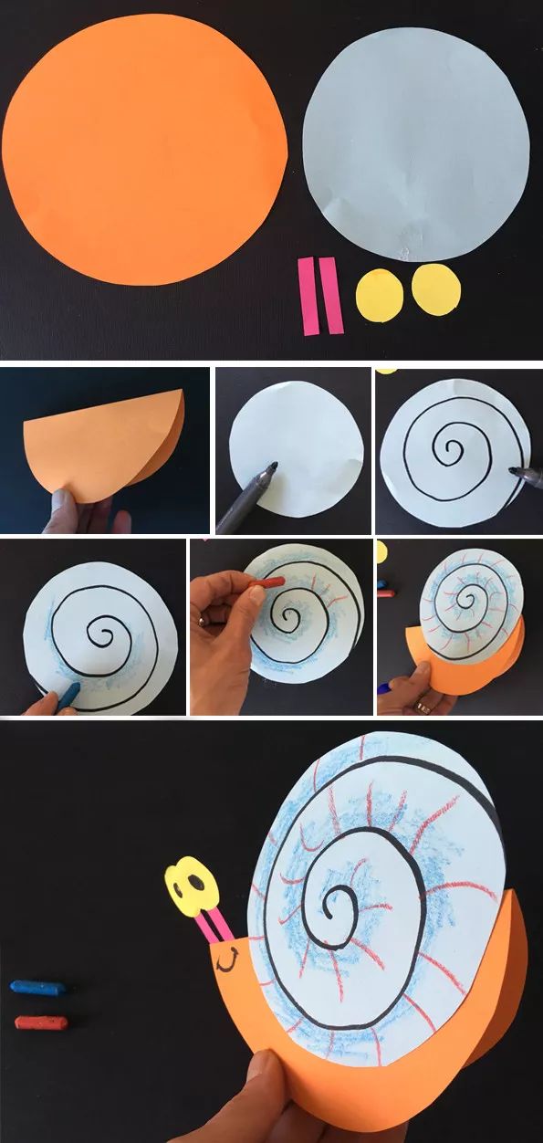 幼儿园手工制作——可爱小蜗牛（2种）