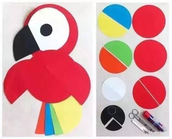 幼儿园用圆形和半圆组合的创意手工环创（30款）