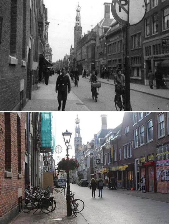 一组二战前后城市景点对比照，有的面目全非，有的一点没变