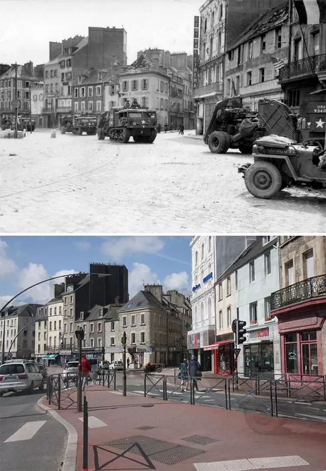 一组二战前后城市景点对比照，有的面目全非，有的一点没变