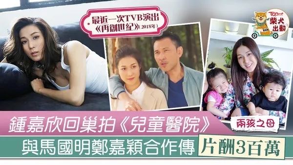 钟嘉欣返TVB拍重头剧《儿童医院》　与视帝马国明合作有望夺视后