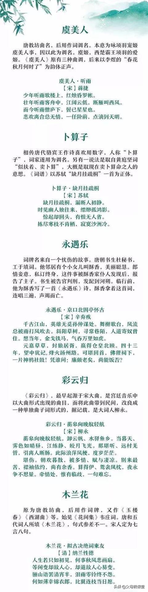 词牌名是什么意思著名词牌名有哪些（词牌名是什么意思词牌名和题目的区别）