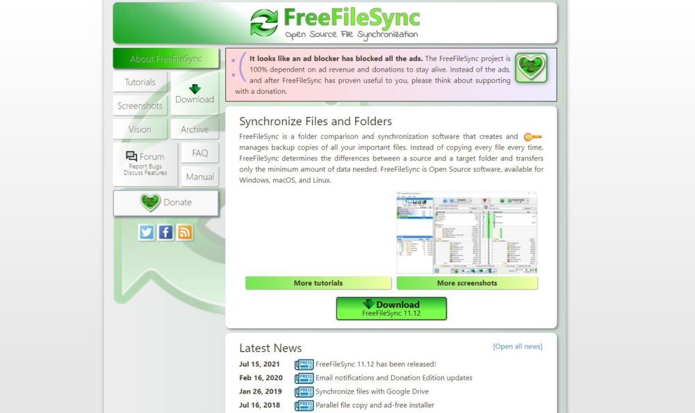 FreeFileSync开源软件测评-一个简洁好用的文件同步工具