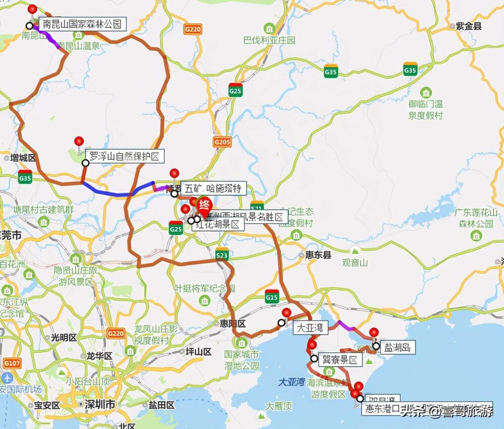 广东惠州十大景点有哪些？自驾游玩如何安排行程路线？