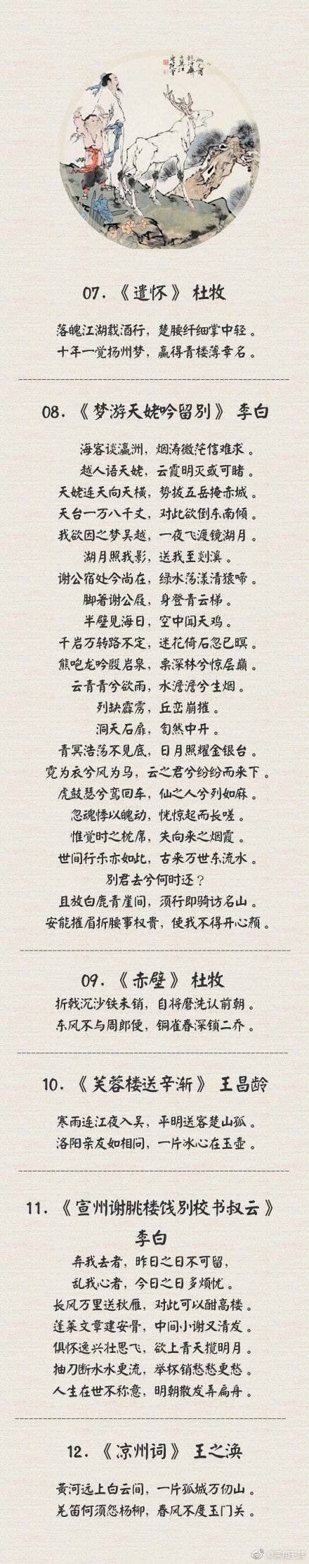 50首你应该熟读的中华诗词经典，你能背几首？欢迎补充