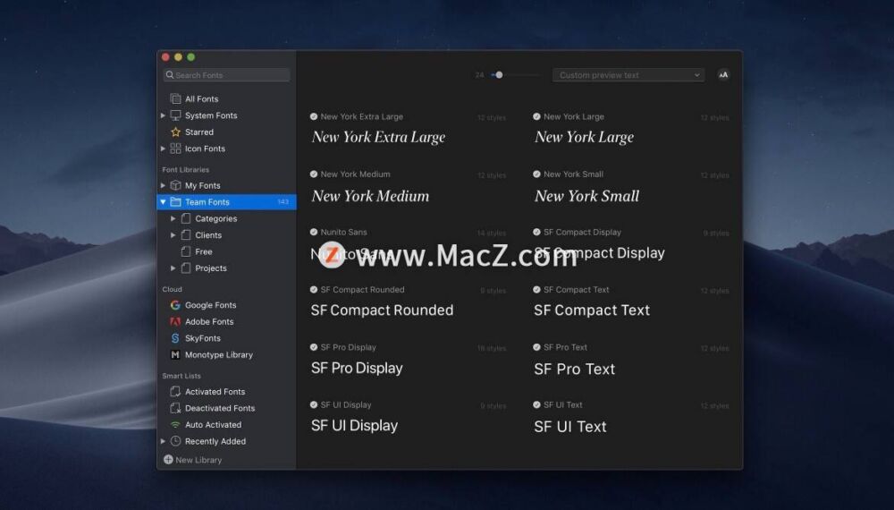 苹果Mac专业的字体管理应用：​​​​RightFont