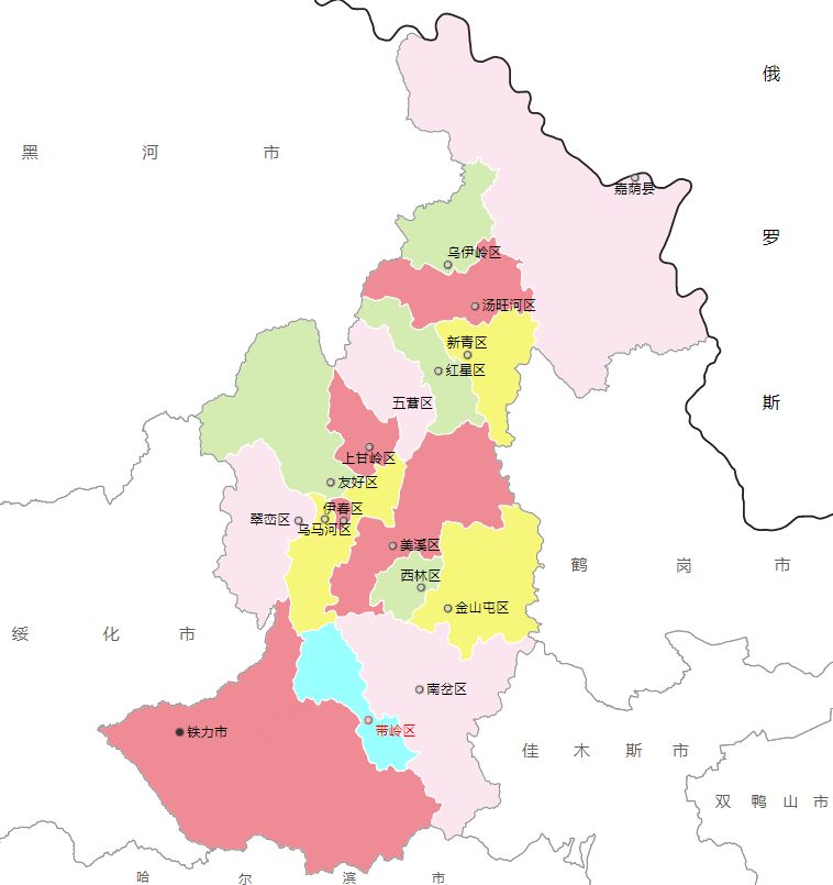 展望行政区划调整后的伊春市：15区合并为4区1县后，人口仍然偏少