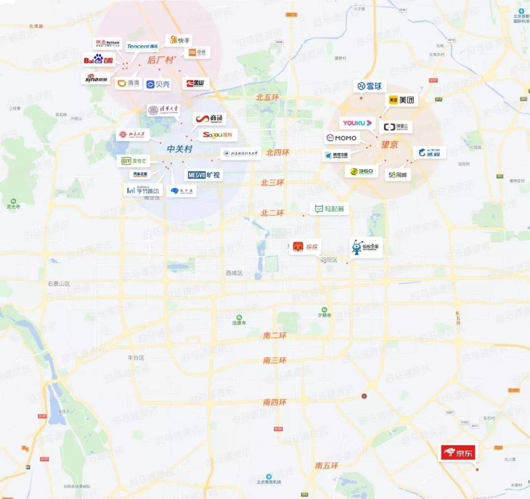 一图看完北京互联网公司分布