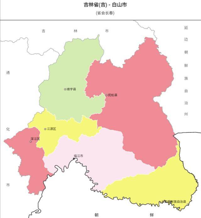 中国行政区划——吉林白山
