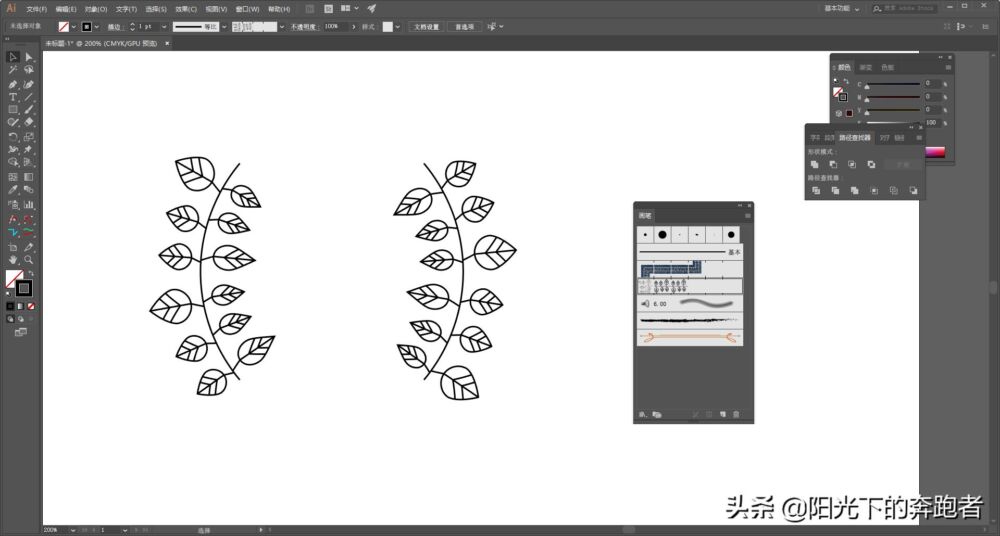 Illustrator实例教程：利用画笔工具绘制花纹边框