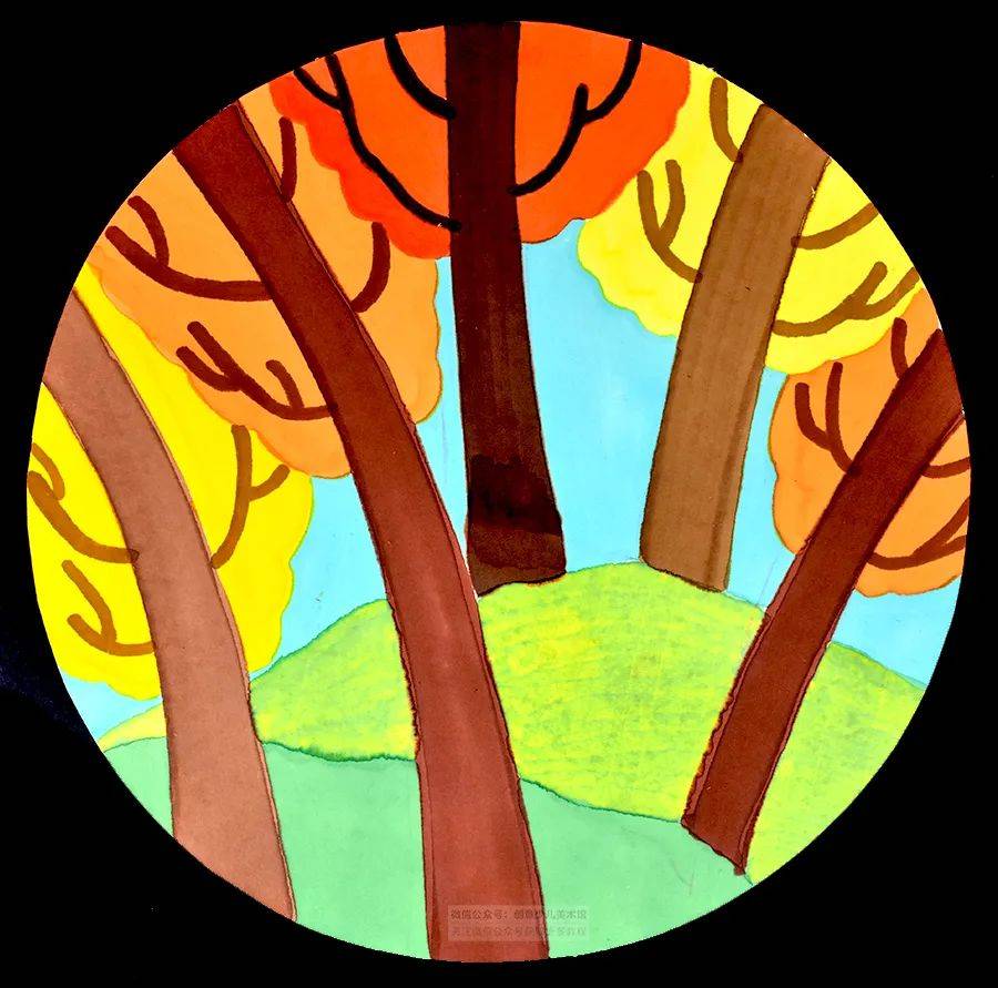 儿童画教程｜秋季趣味线描课程《热闹的森林》
