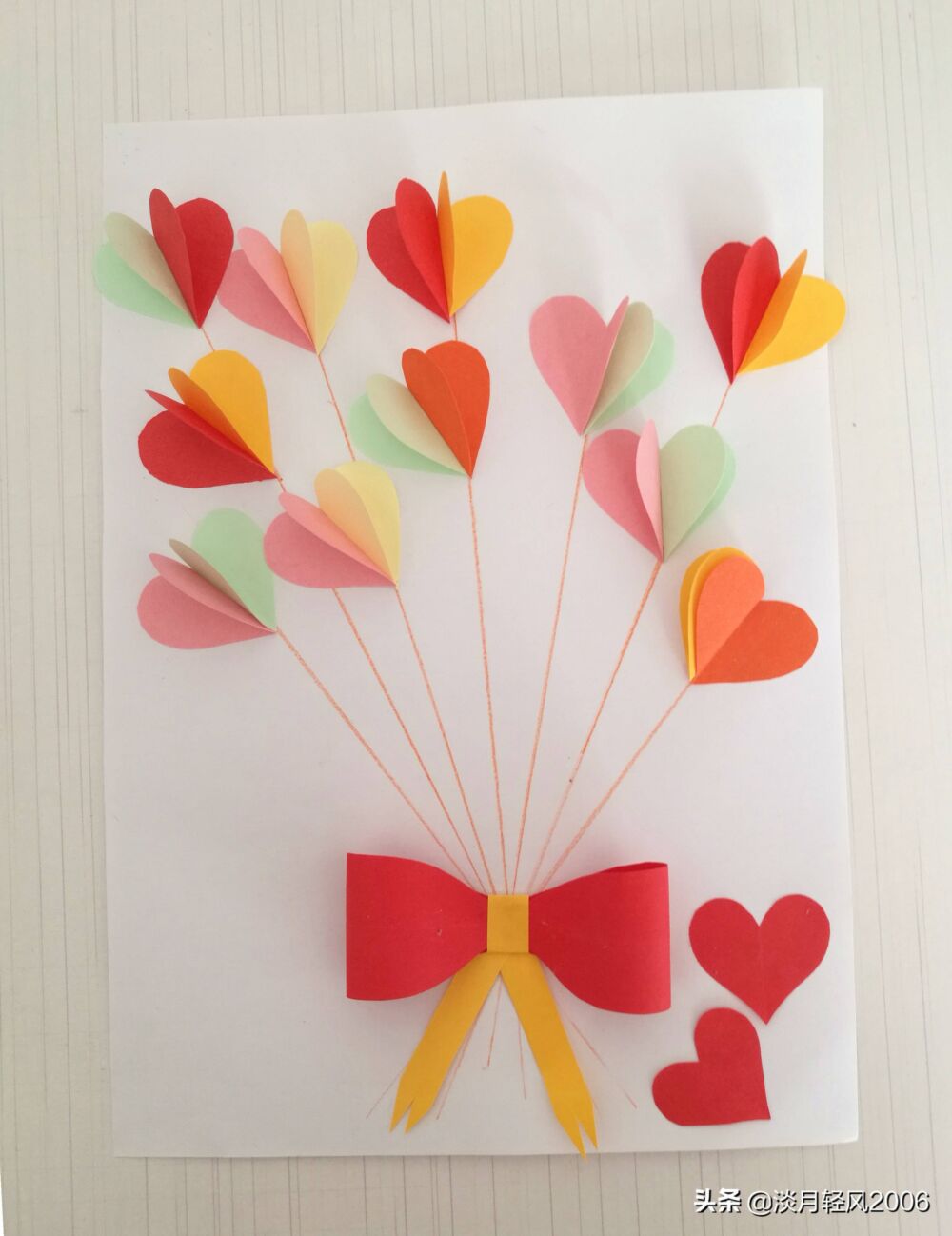 幼儿手工，用彩色卡纸做蝴蝶结，简单好学又实用