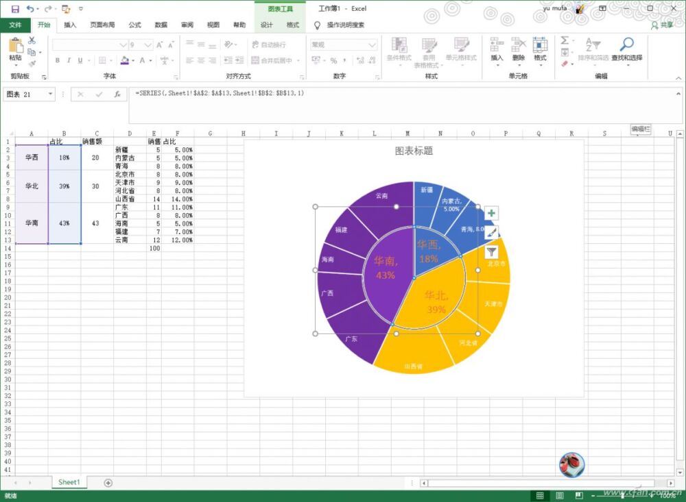 办公小技巧：合二为一打造Excel组合饼图