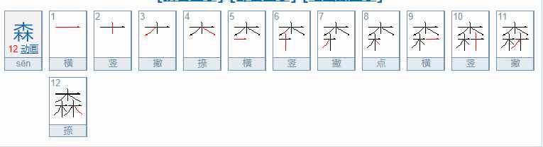 国锋练字公益课堂丨森字的写法