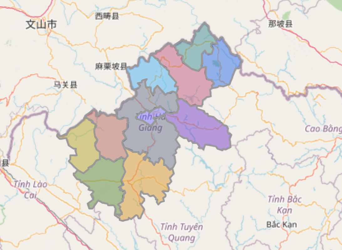 越南的河江省：管辖10县1市，广西云南都接壤，并无大江大河