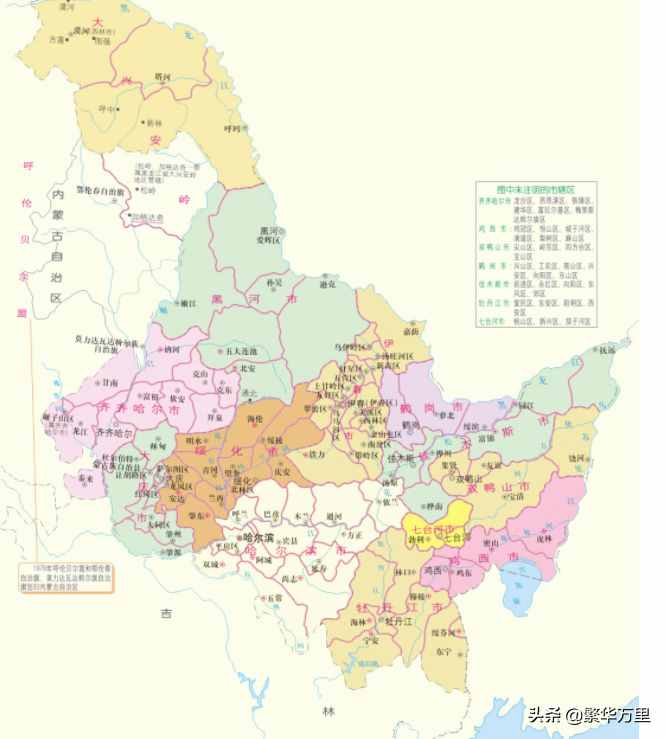 黑龙江省的区划调整，当年5个专区，如何分为12个地级市？