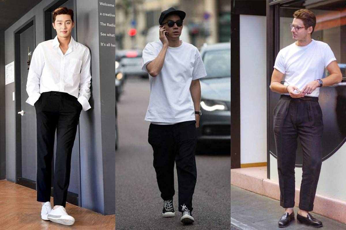 男士夏日穿黑色裤子，搭配这3种颜色上衣，造型足够时髦多变