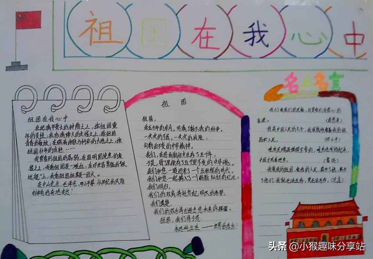 国庆节主题手抄报大全！画面精美，简单好画，一学就会