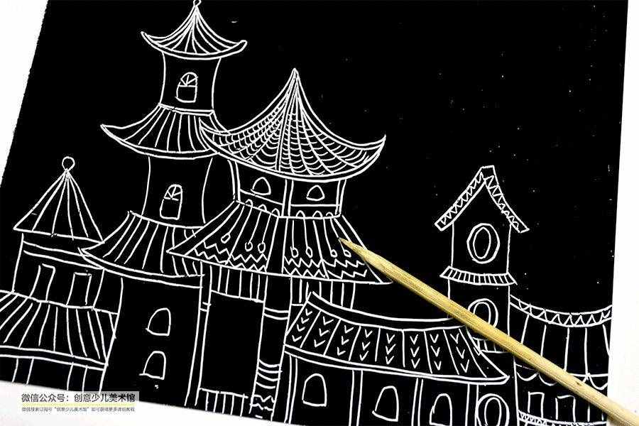 儿童画教程｜趣味色彩 创意线描中秋节的圆月