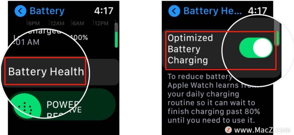如何在Apple Watch上使用“优化电池”充电功能？