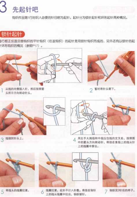 95种钩针符号和5种基础针法，新手快速入门，附图文讲解！