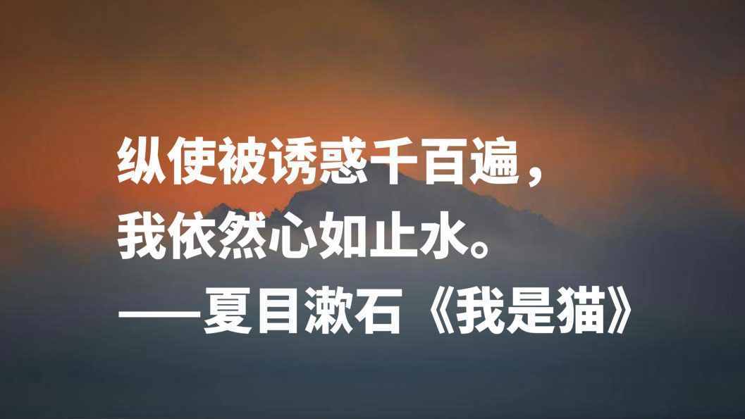日本文学巨匠夏目漱石，代表作《我是猫》十句摘抄，句句轻快洒脱