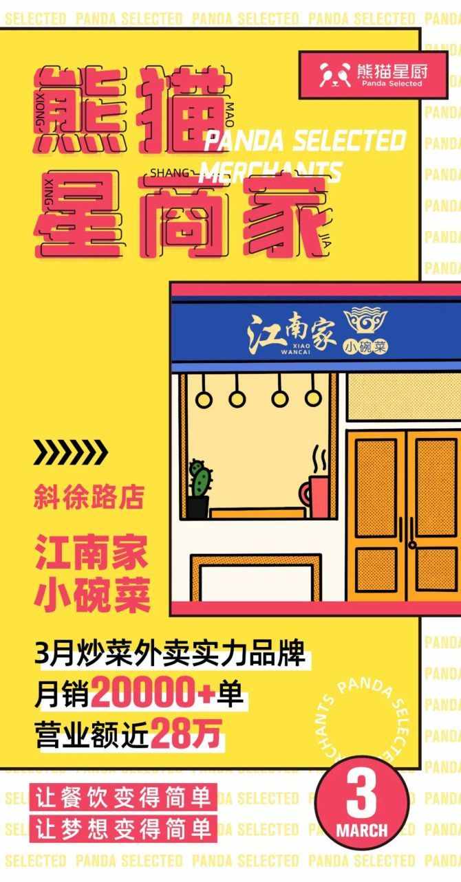 3月熊猫星厨商家top10榜单出炉，第一名月销24000+单