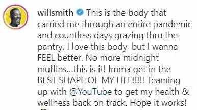 威尔·史密斯宅家长胖，网友邀其锻炼，史皇：你们是想“杀了”我