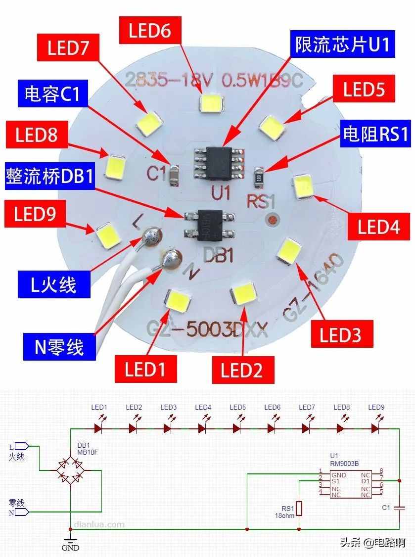 一元包邮的家用LED日光灯泡，究竟是用什么电路做到的？