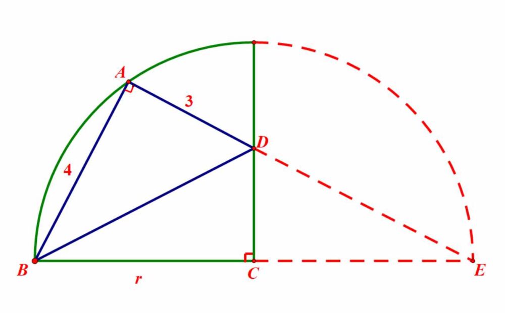 奥赛几何：求扇形面积，条件少，难度大
