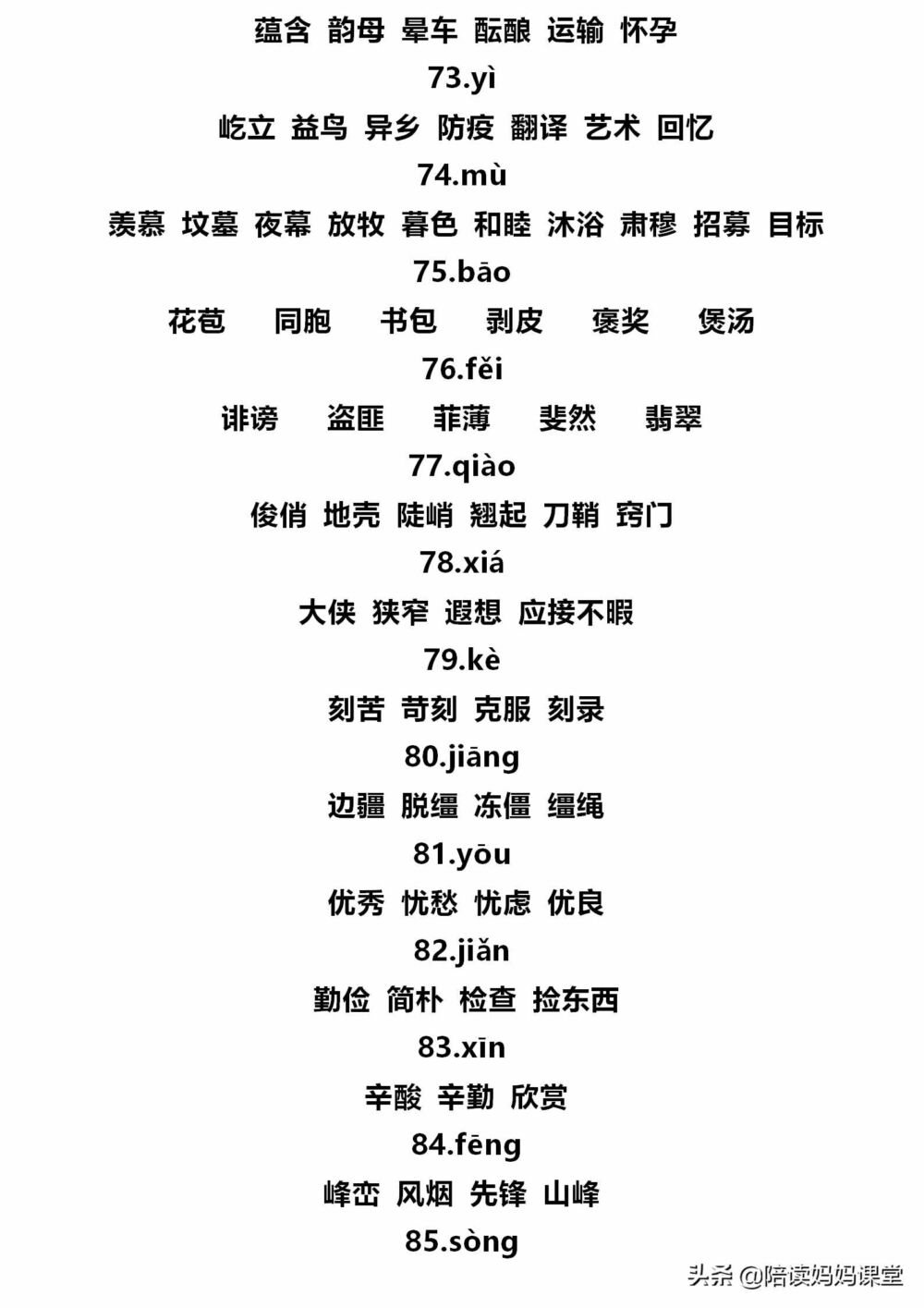 小学语文1-6年级常见120组同音字组词，帮孩子辨别清楚