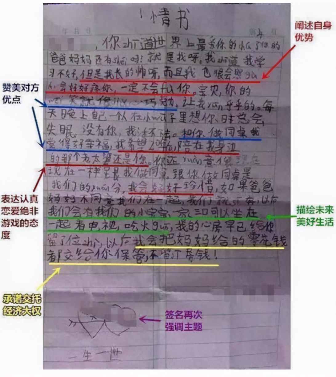 小学生“感人”情书走红，老师笑出鱼尾纹，网友：是心动的感觉