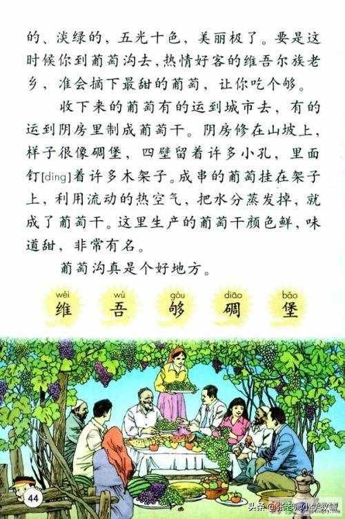 二年级语文上册《葡萄沟》精美教案教材分析，教学目标，教学方法