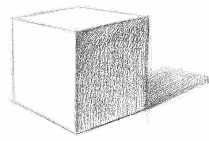 素描入门知识：教你正方体素描画法，学会这些，画正方体很简单