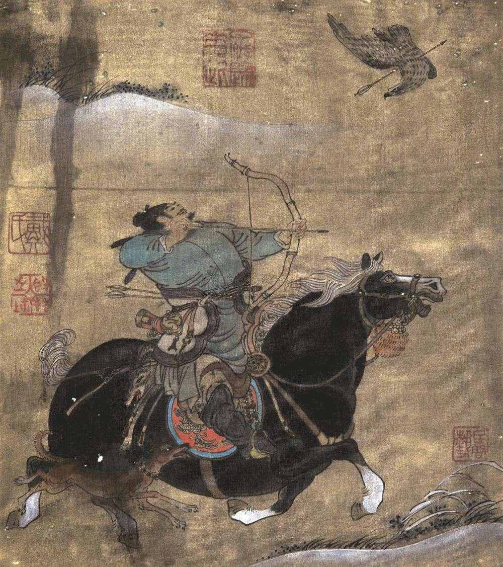 王维前期最富豪情的唐诗名句：草枯鹰眼疾，雪尽马蹄轻