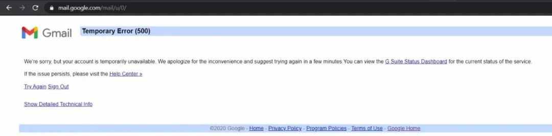 谷歌崩了：用户无法访问Gmail、YouTube、谷歌地图、谷歌日历等重要服务