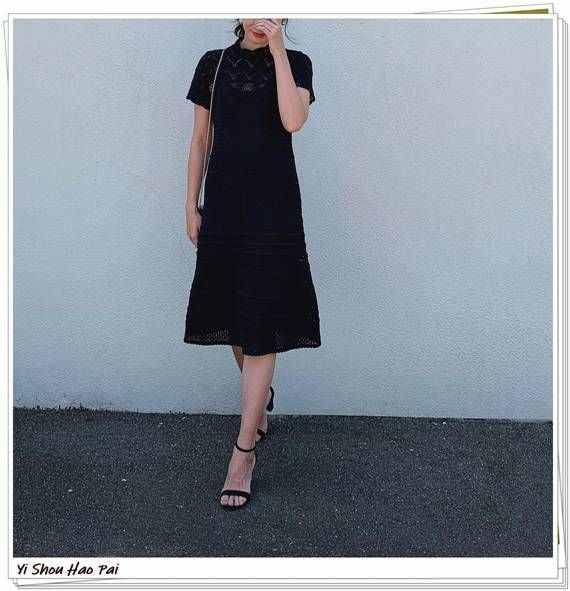 黑色连衣裙的搭配案例，简单的轻熟风格，推荐给轻熟女人
